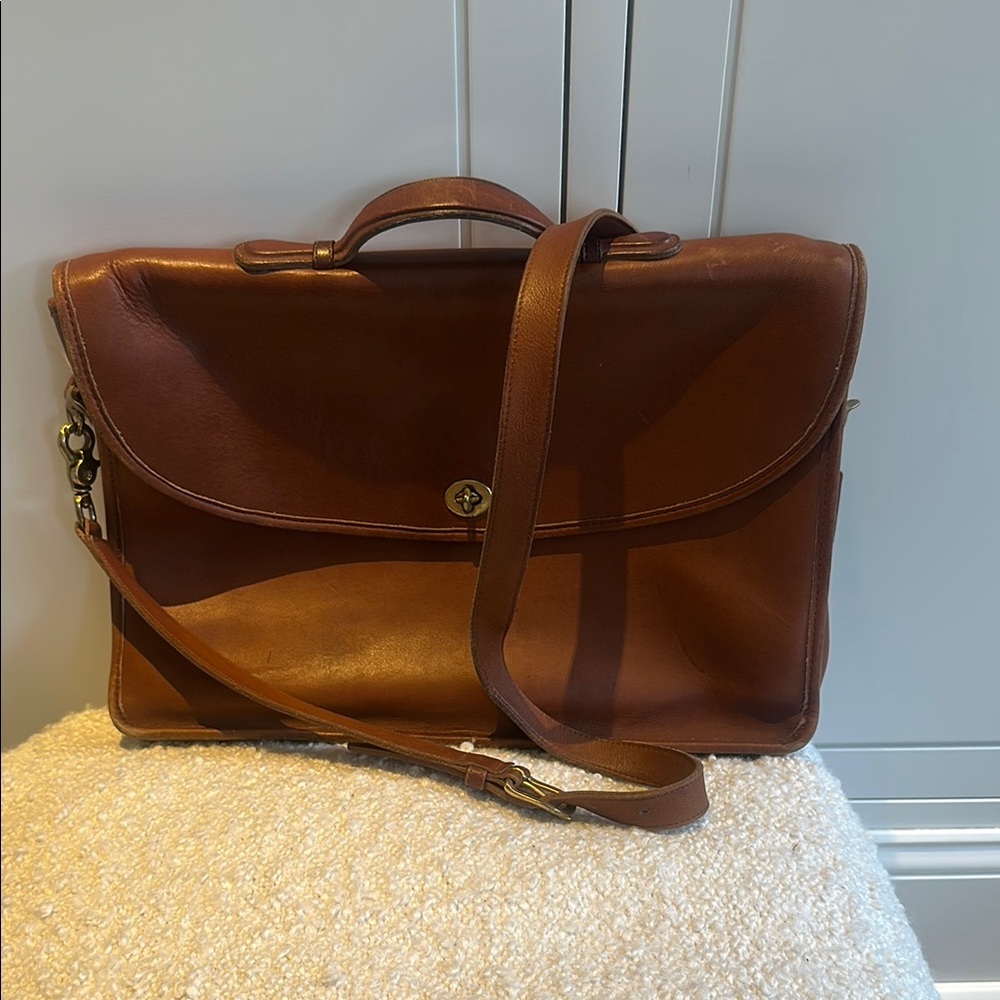 Classic Coach Brown Leather Vintage Briefcase